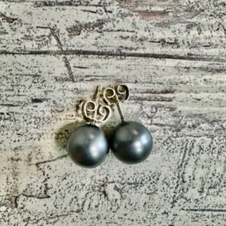 Ohrstecker 10mm anthrazit