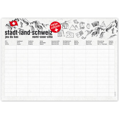 Papiertischset "Stadt-Land-Schweiz"