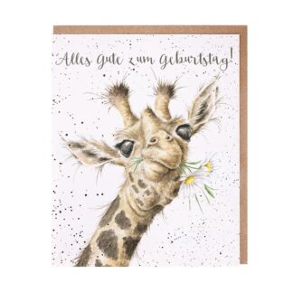 Karte Geburtstag "Giraffe mit Blumen"