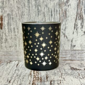 Windlicht mit kleinen Sternen, H8cm, D6.5cm