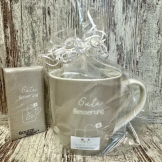 Set Jumbo Tasse mit Papiertaschentuch "Gute Besserung"