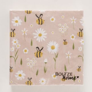 Papierservietten 33x33cm mit Bienen und Blumen