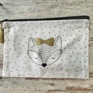 Necessaire mit Fuchsgesicht, ca. 24.5x17cm