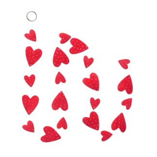 Capiz-Girlande mit roten Herzen, L180cm