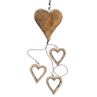 Dekoanhänger mit Herzen, L64cm