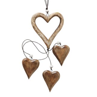 Dekoanhänger mit Herzen, L64cm