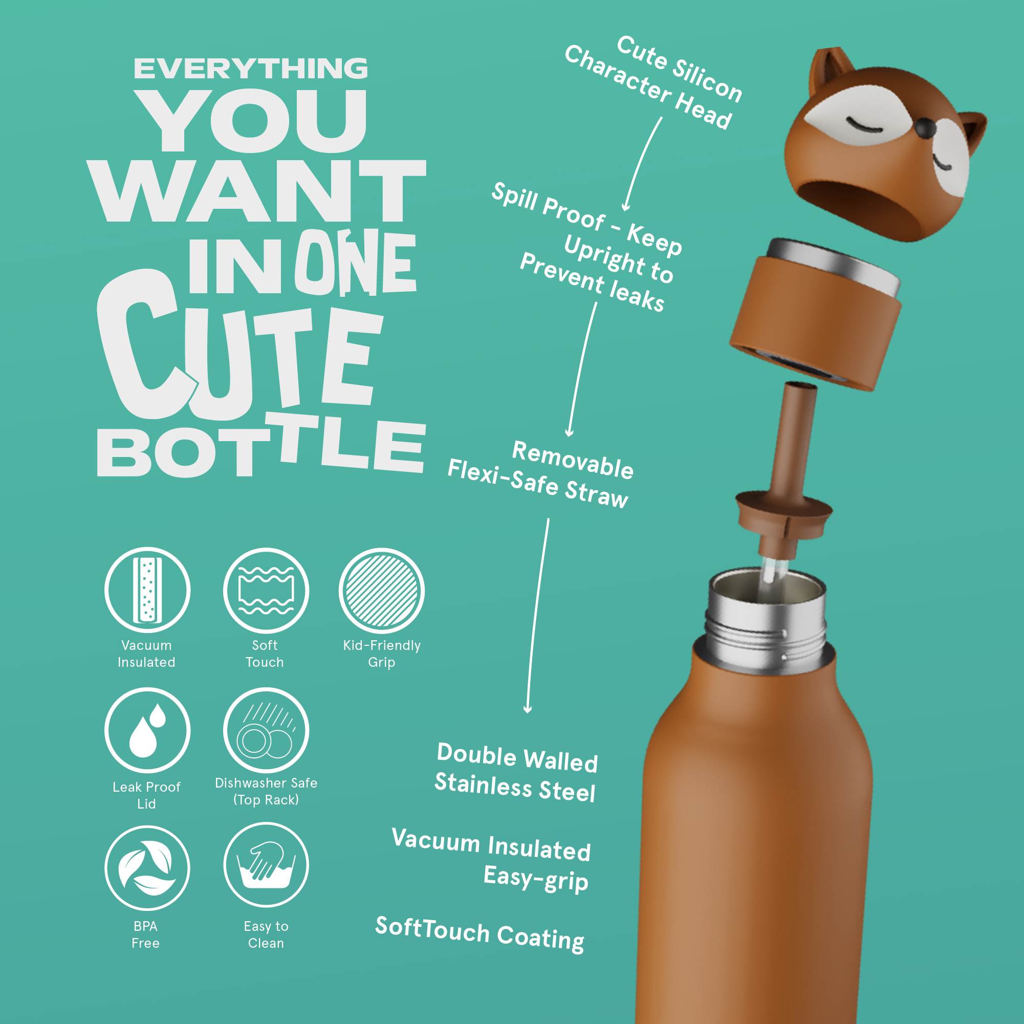 Thermosflasche Fuchs Sora, 460ml - Image 2