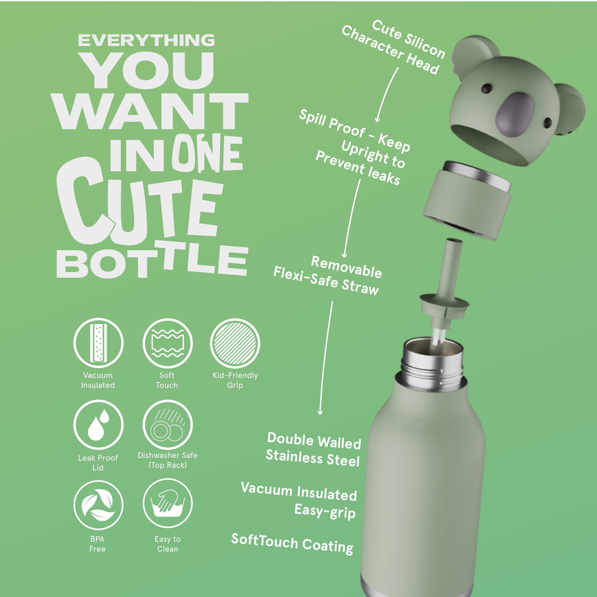 Thermosflasche Koala Fin, 460ml - Image 2