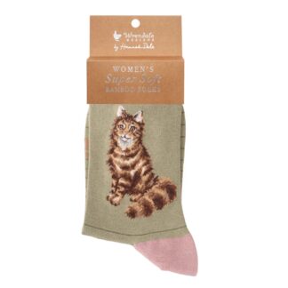 Damensocken mit Katze